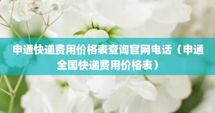 申通快递费用价格表查询官网电话（申通全国快递费用价格表）
