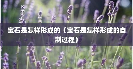 宝石是怎样形成的（宝石是怎样形成的自制过程）