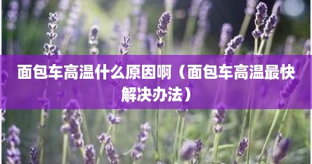 面包车高温什么原因啊（面包车高温最快解决办法）