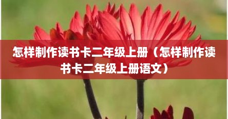怎样制作读书卡二年级上册（怎样制作读书卡二年级上册语文）