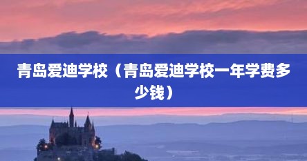 青岛爱迪学校（青岛爱迪学校一年学费多少钱）