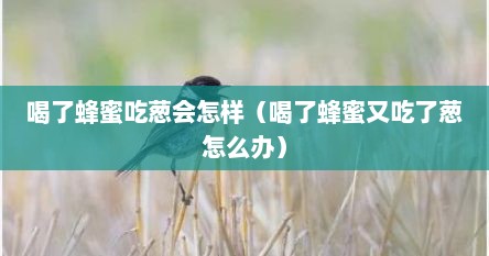 喝了蜂蜜吃葱会怎样（喝了蜂蜜又吃了葱怎么办）