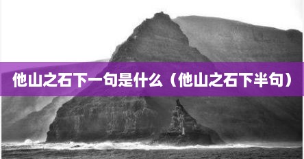 他山之石下一句是什么（他山之石下半句）