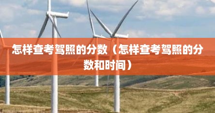 怎样查考驾照的分数（怎样查考驾照的分数和时间）