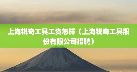 上海锐奇工具工资怎样（上海锐奇工具股份有限公司招聘）