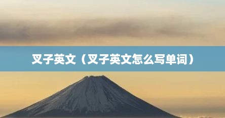 叉子英文（叉子英文怎么写单词）