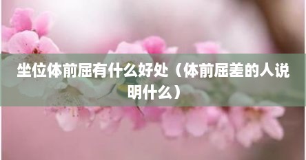 坐位体前屈有什么好处（体前屈差的人说明什么）