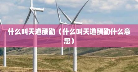 什么叫天道酬勤（什么叫天道酬勤什么意思）