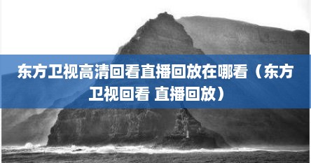 东方卫视高清回看直播回放在哪看（东方卫视回看 直播回放）