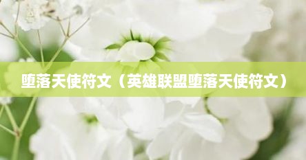 堕落天使符文（英雄联盟堕落天使符文）