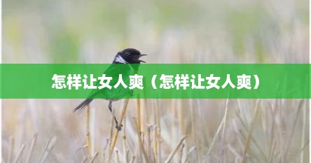 怎样让女人爽（怎样让女人爽）
