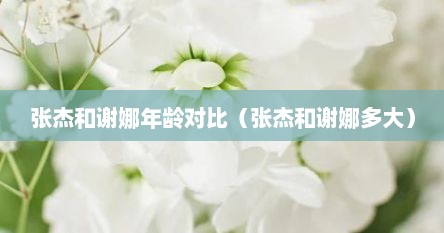 张杰和谢娜年龄对比（张杰和谢娜多大）