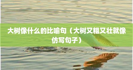 大树像什么的比喻句（大树又粗又壮就像仿写句子）