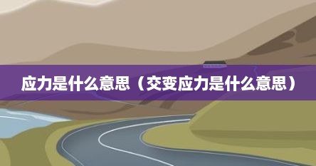 应力是什么意思（交变应力是什么意思）