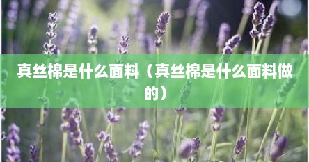 真丝棉是什么面料（真丝棉是什么面料做的）