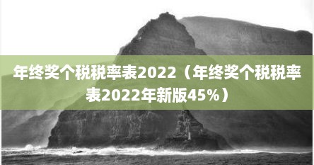 年终奖个税税率表2022（年终奖个税税率表2022年新版45%）