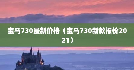 宝马730最新价格（宝马730新款报价2021）