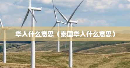 华人什么意思（泰国华人什么意思）