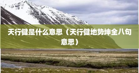 天行健是什么意思（天行健地势坤全八句意思）