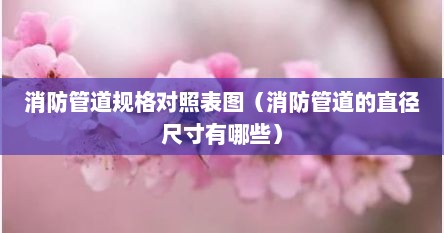 消防管道规格对照表图（消防管道的直径尺寸有哪些）