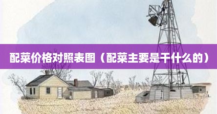 配菜价格对照表图（配菜主要是干什么的）