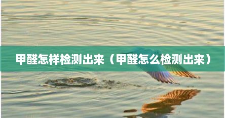 甲醛怎样检测出来（甲醛怎么检测出来）