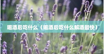 喝酒后吃什么（喝酒后吃什么解酒最快）
