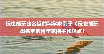 玩也能玩出名堂的科学家例子（玩也能玩出名堂的科学家例子和观点）