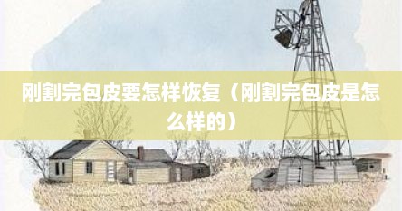 刚割完包皮要怎样恢复（刚割完包皮是怎么样的）
