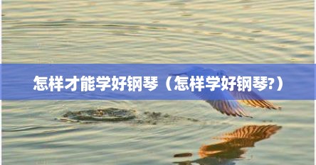 怎样才能学好钢琴（怎样学好钢琴?）