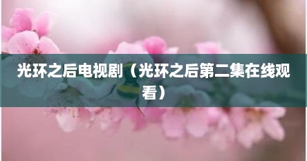 光环之后电视剧（光环之后第二集在线观看）
