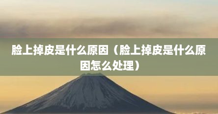 脸上掉皮是什么原因（脸上掉皮是什么原因怎么处理）