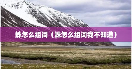 蛛怎么组词（蛛怎么组词我不知道）