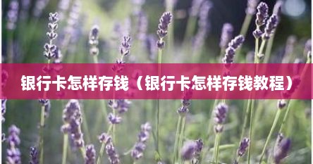 银行卡怎样存钱（银行卡怎样存钱教程）