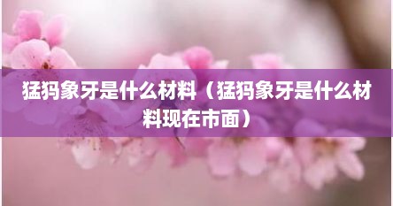 猛犸象牙是什么材料（猛犸象牙是什么材料现在市面）
