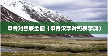 甲骨对照表全图（甲骨汉字对照表字典）