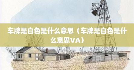 车牌是白色是什么意思（车牌是白色是什么意思VA）