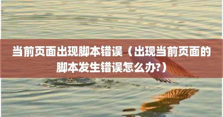 当前页面出现脚本错误（出现当前页面的脚本发生错误怎么办?）