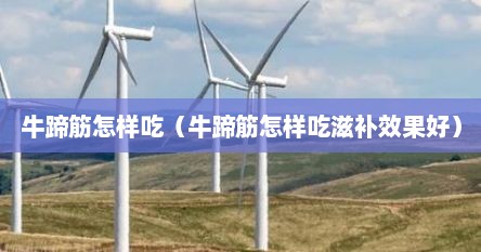 牛蹄筋怎样吃（牛蹄筋怎样吃滋补效果好）