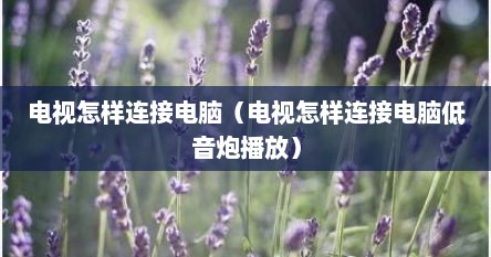 电视怎样连接电脑（电视怎样连接电脑低音炮播放）