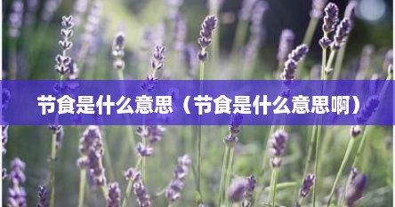 节食是什么意思（节食是什么意思啊）