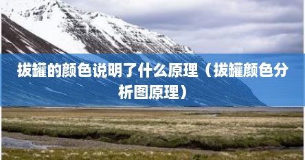 拔罐的颜色说明了什么原理（拔罐颜色分析图原理）