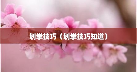 划拳技巧（划拳技巧知道）