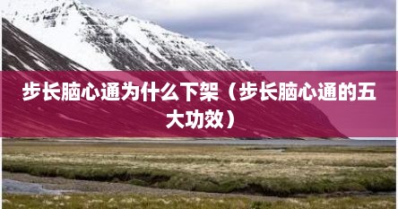 步长脑心通为什么下架（步长脑心通的五大功效）