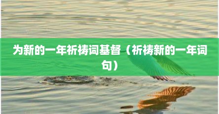 为新信徒祝福祷告（为新一年祈福的英文）