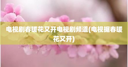 电视剧春暖花又开电视剧频道(电视据春暖花又开)