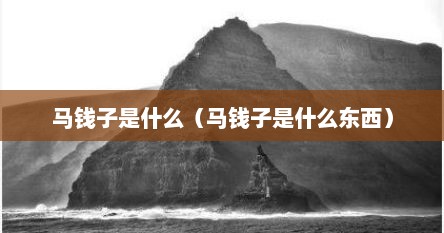 马钱子是什么（马钱子是什么东西）