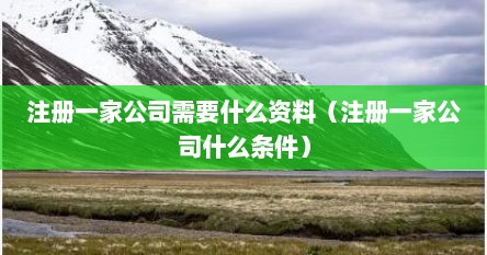 注册一家公司需要什么资料（注册一家公司什么条件）