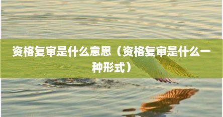 资格复审是什么意思（资格复审是什么一种形式）