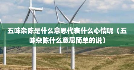 五味杂陈是什么意思代表什么心情呢（五味杂陈什么意思简单的说）